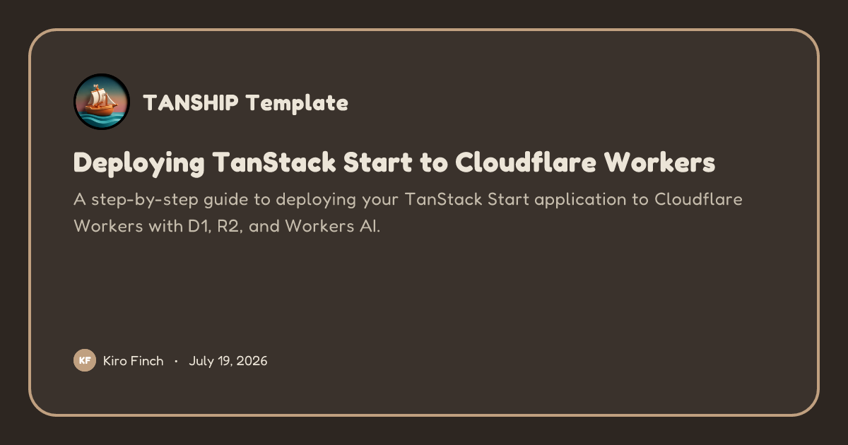 Deploying TanStack Start to Cloudflare Workers